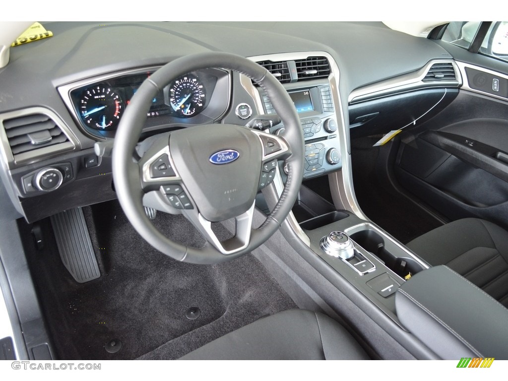 Ebony Interior 2017 Ford Fusion S Photo #113309843