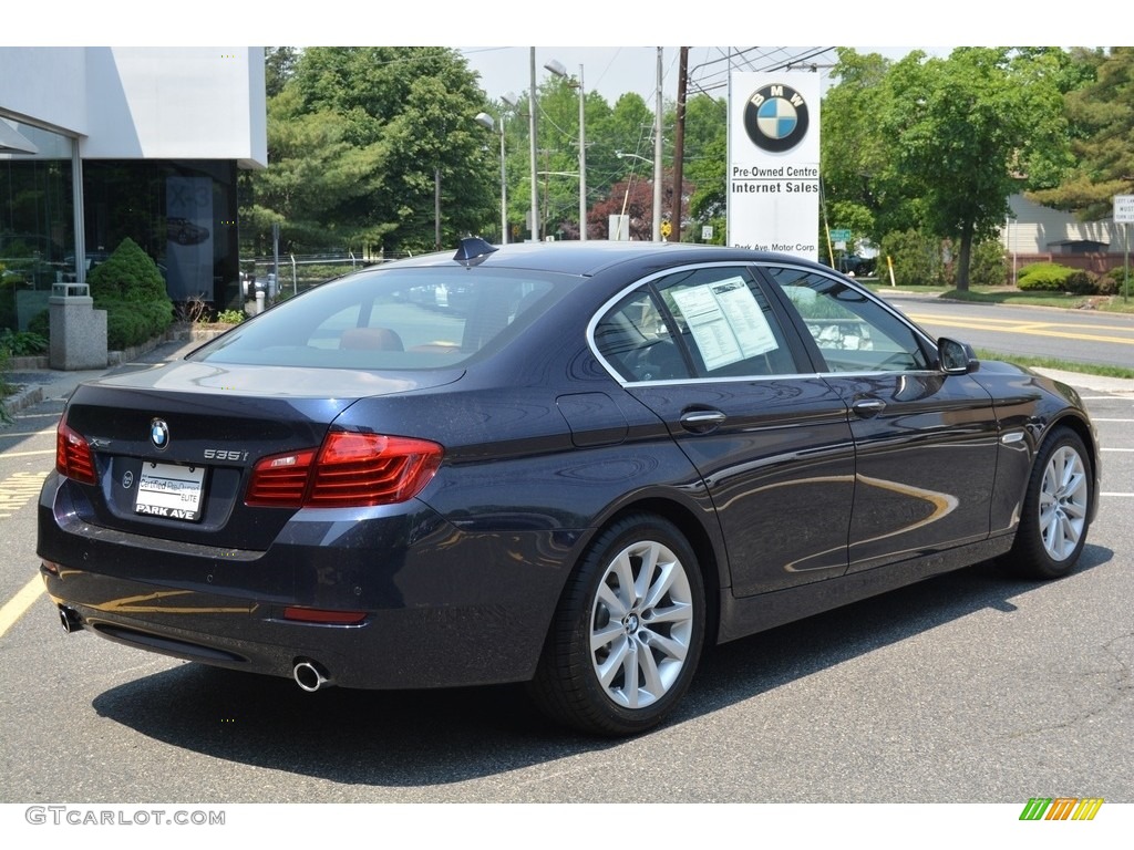 2016 5 Series 535i xDrive Sedan - Imperial Blue Metallic / BMW Individual Amaro Brown photo #3