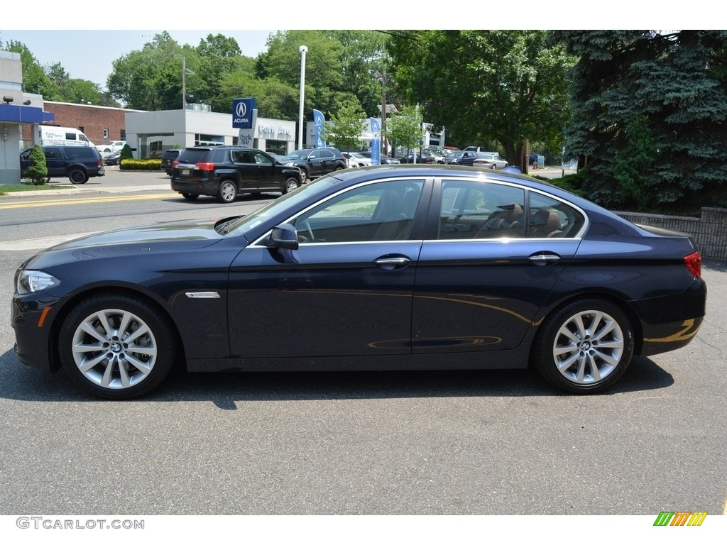 2016 5 Series 535i xDrive Sedan - Imperial Blue Metallic / BMW Individual Amaro Brown photo #4