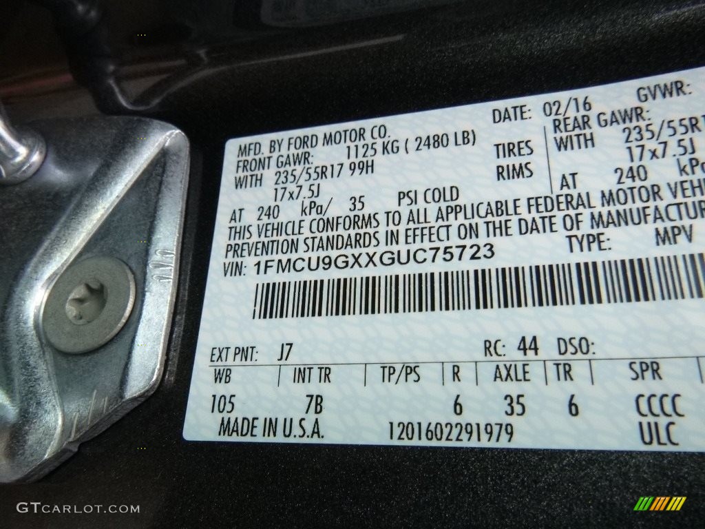 2016 Escape SE 4WD - Magnetic Metallic / Charcoal Black photo #11