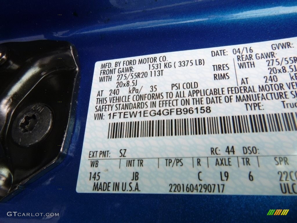 2016 F150 XLT SuperCrew 4x4 - Blue Flame / Black photo #11
