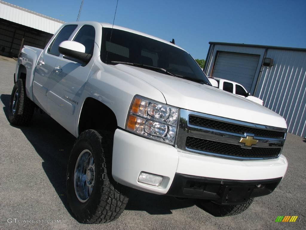 2008 Silverado 1500 LTZ Crew Cab 4x4 - Summit White / Light Cashmere/Ebony Accents photo #4