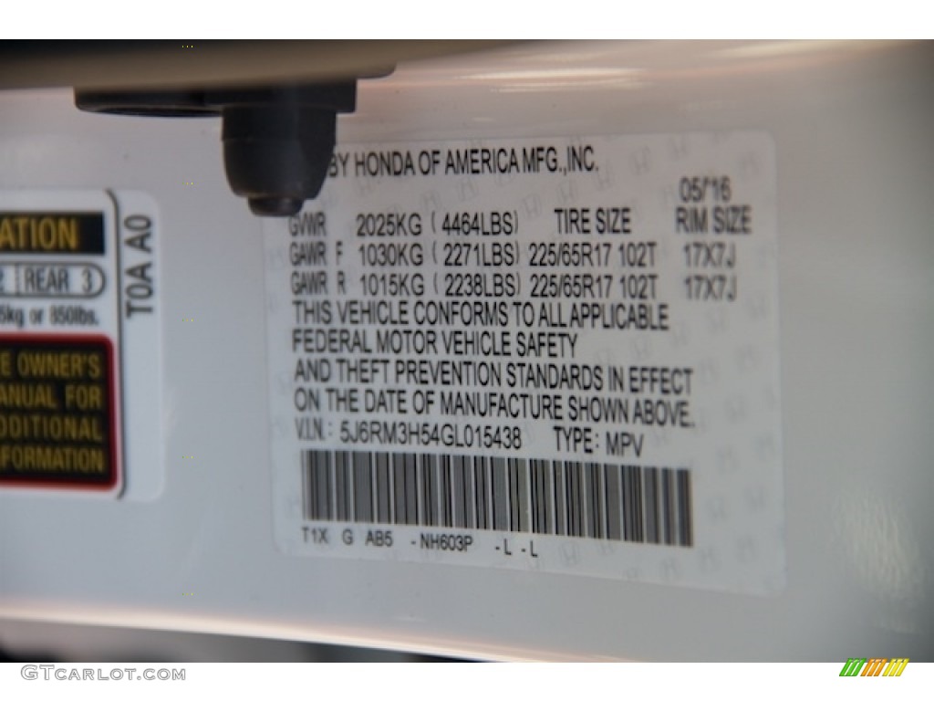 2016 CR-V EX - White Diamond Pearl / Beige photo #21