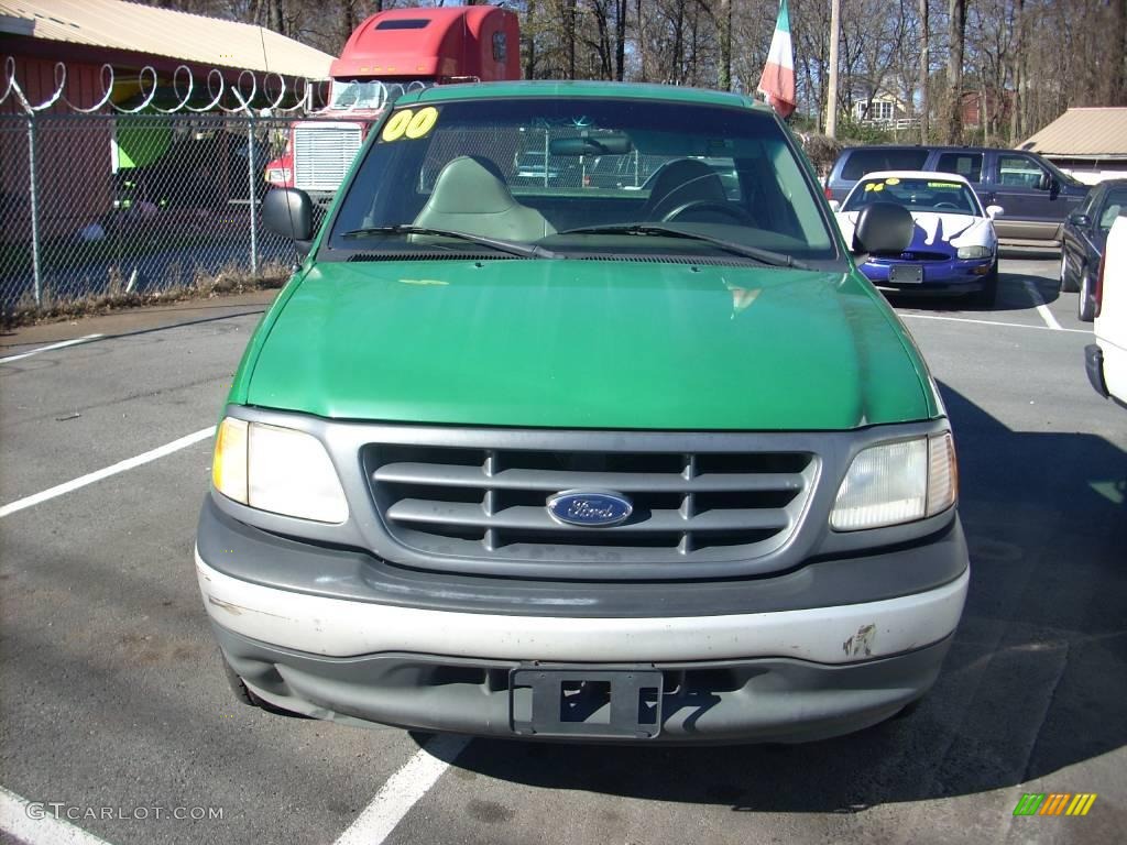 2000 F150 XL Regular Cab - Fleet Green / Medium Graphite photo #2