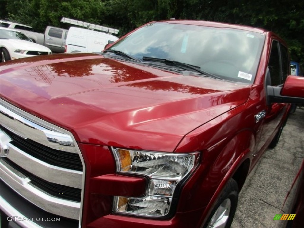 2016 F150 Lariat SuperCrew 4x4 - Ruby Red / Black photo #2