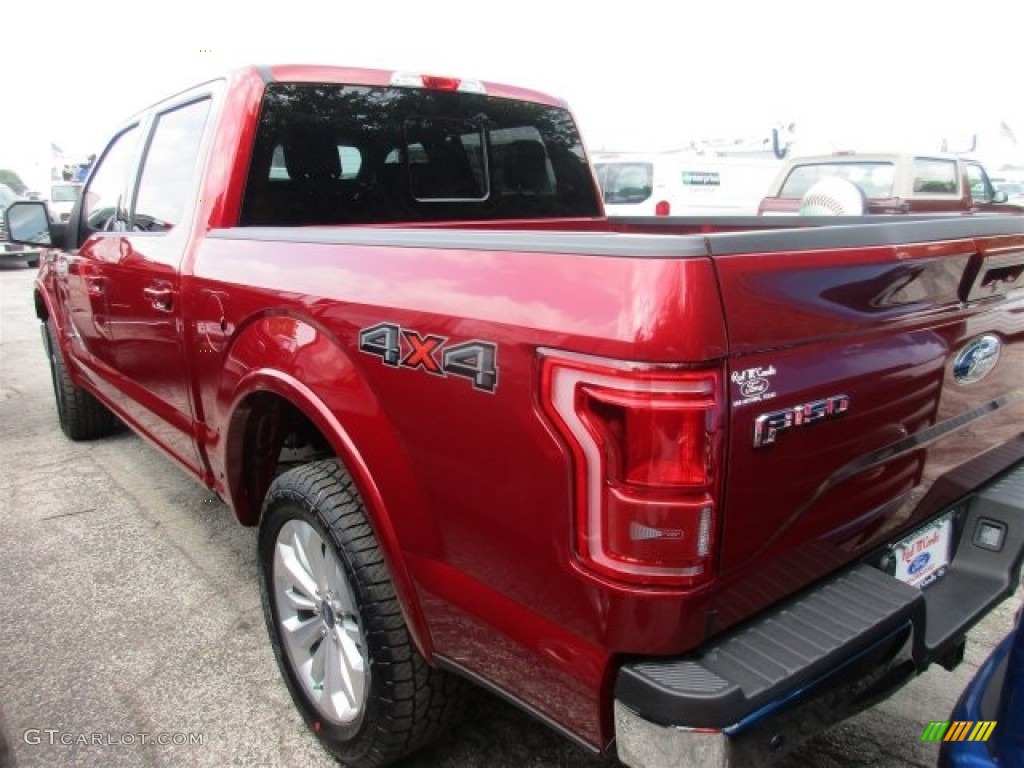 2016 F150 Lariat SuperCrew 4x4 - Ruby Red / Black photo #5