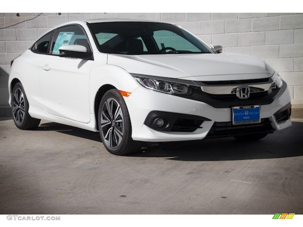 2016 Civic EX-L Coupe - White Orchid Pearl / Black/Gray photo #1