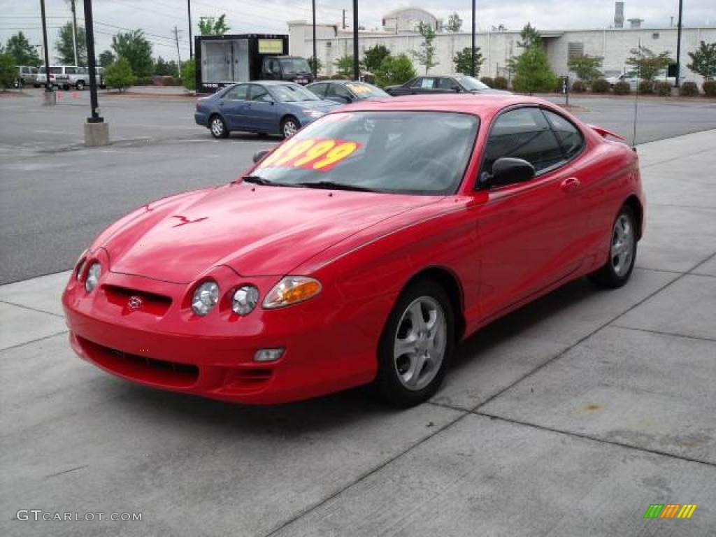 2000 Tiburon Coupe - Cardinal Red / Black photo #1