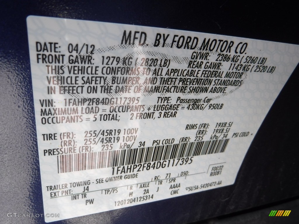 2013 Taurus Limited - Deep Impact Blue Metallic / Charcoal Black photo #23