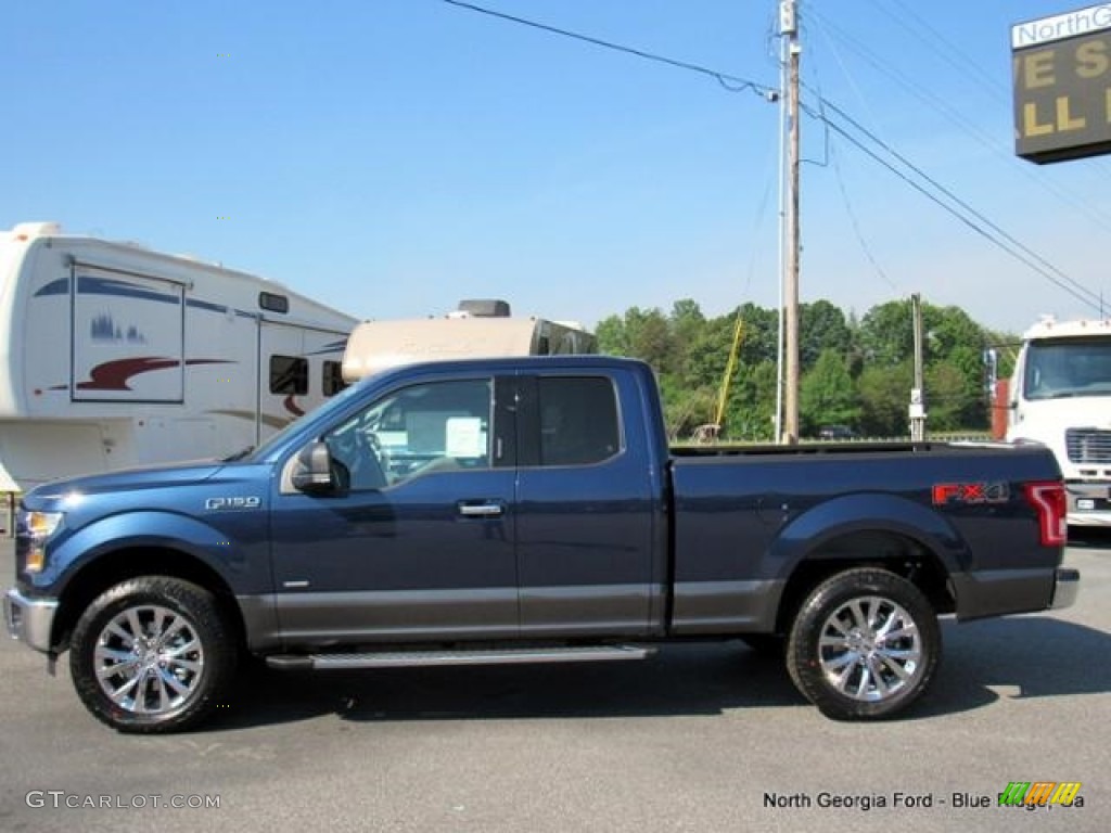 2016 F150 XLT SuperCab 4x4 - Blue Jeans / Medium Earth Gray photo #2