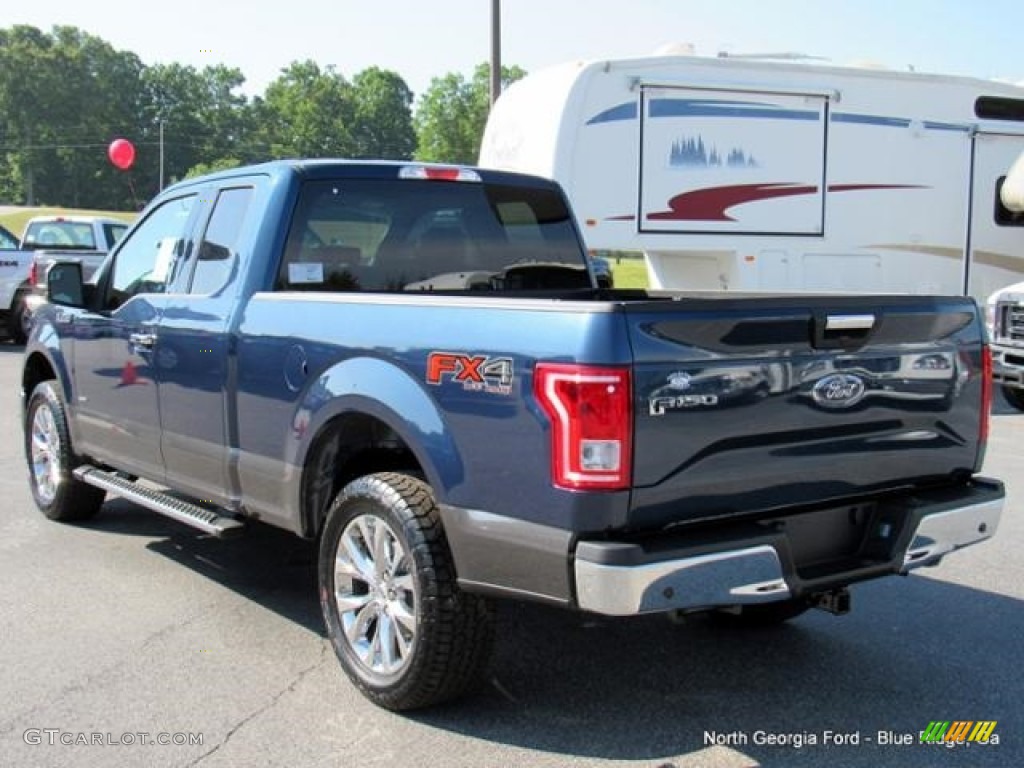 2016 F150 XLT SuperCab 4x4 - Blue Jeans / Medium Earth Gray photo #3