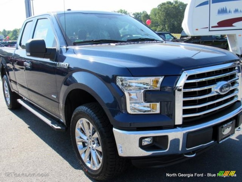 2016 F150 XLT SuperCab 4x4 - Blue Jeans / Medium Earth Gray photo #32