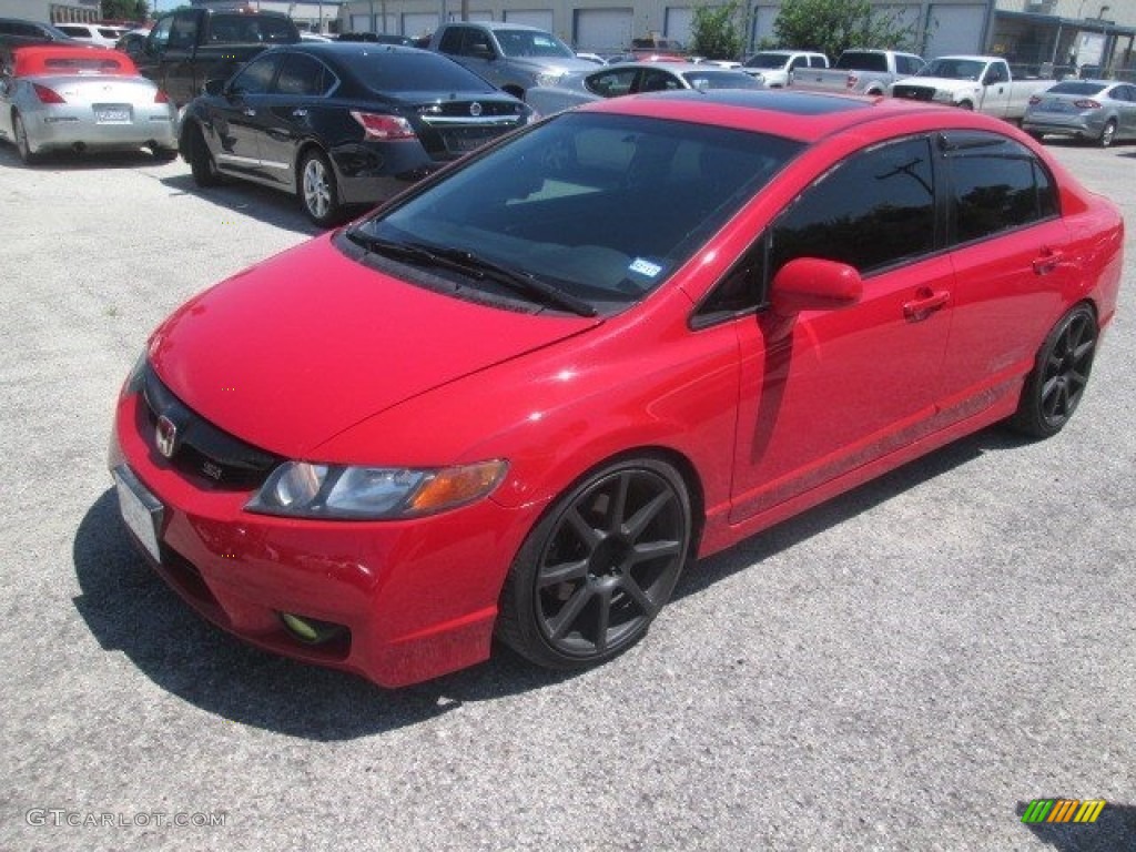 2010 Civic Si Sedan - Rallye Red / Black photo #17