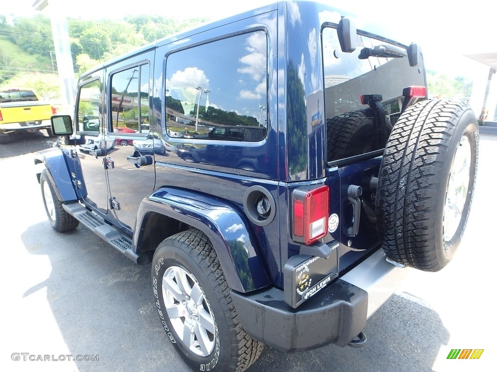 2013 Wrangler Unlimited Sahara 4x4 - True Blue Pearl / Black/Dark Saddle photo #3