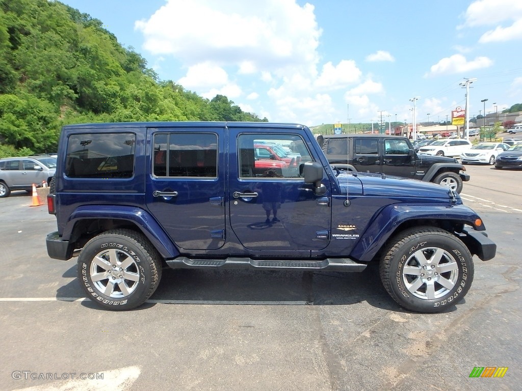 2013 Wrangler Unlimited Sahara 4x4 - True Blue Pearl / Black/Dark Saddle photo #6