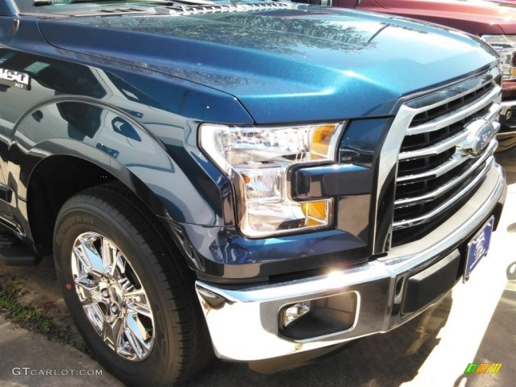 2016 F150 XLT SuperCrew - Blue Jeans / Medium Earth Gray photo #2