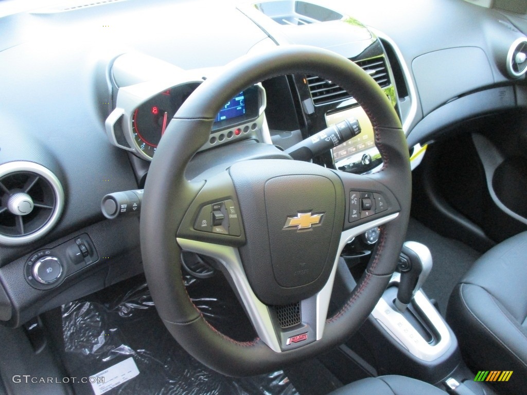 2016 Chevrolet Sonic RS Hatchback RS Jet Black Steering Wheel Photo #113391747