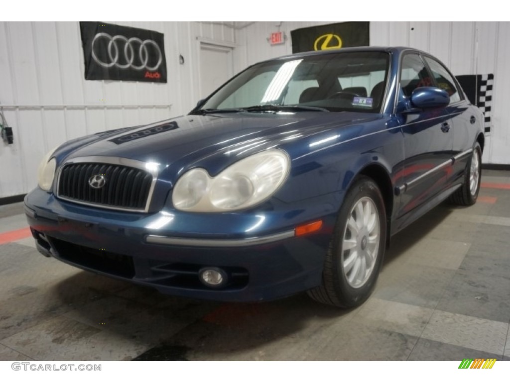 2002 Sonata GLS V6 - Ardor Blue / Black photo #3