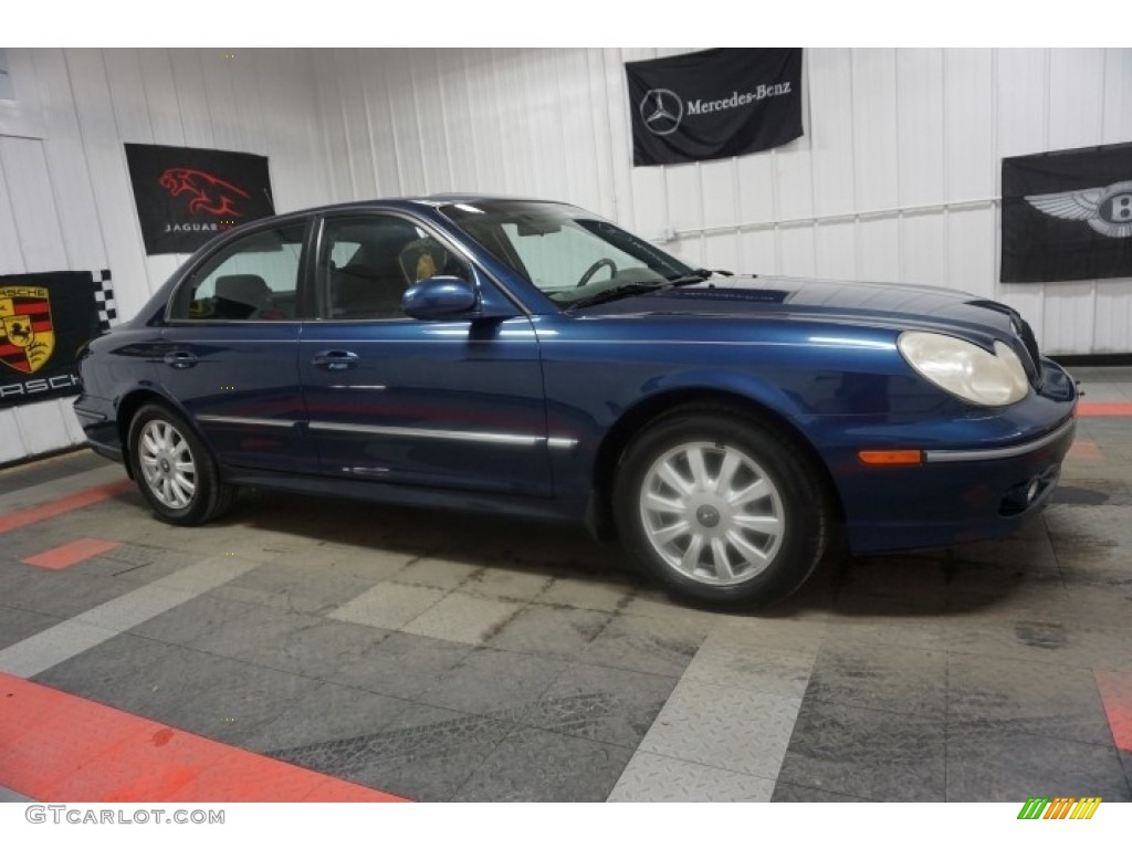 2002 Sonata GLS V6 - Ardor Blue / Black photo #6