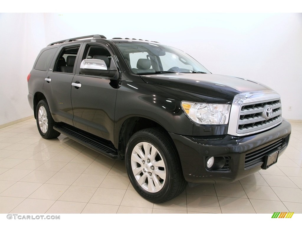 2012 Sequoia Platinum 4WD - Black / Graphite Gray photo #1