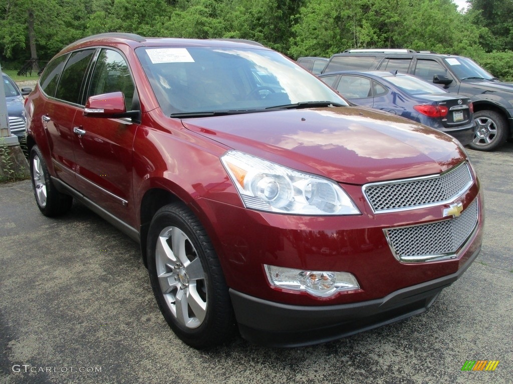 2009 Traverse LTZ AWD - Dark Cherry Metallic / Cashmere/Ebony photo #3