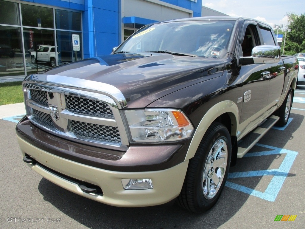 2011 Ram 1500 Laramie Longhorn Crew Cab 4x4 - Rugged Brown Pearl / Light Pebble Beige/Bark Brown photo #18