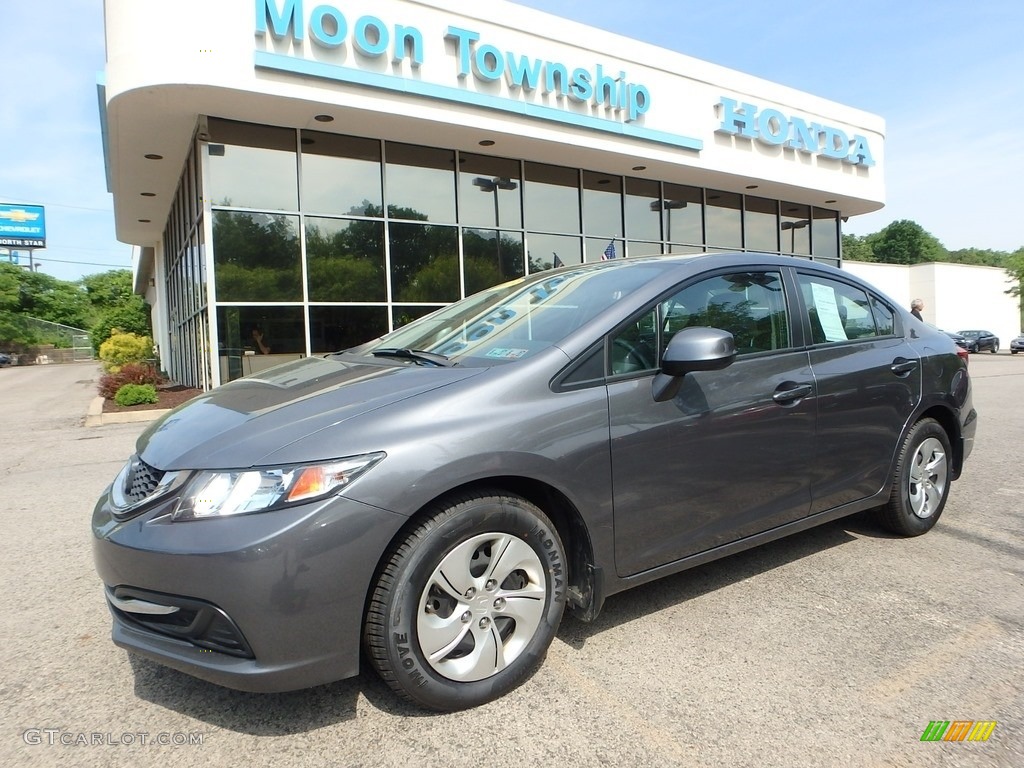2013 Civic LX Sedan - Polished Metal Metallic / Gray photo #1