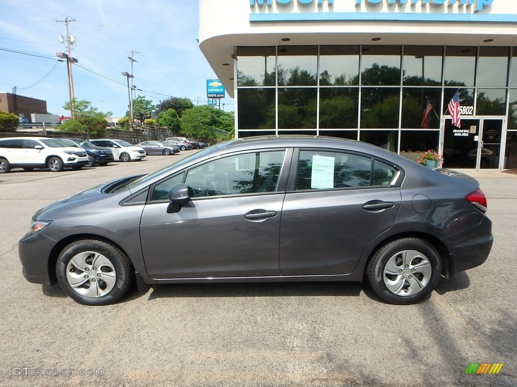 2013 Civic LX Sedan - Polished Metal Metallic / Gray photo #2