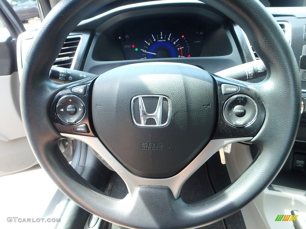 2013 Civic LX Sedan - Polished Metal Metallic / Gray photo #22