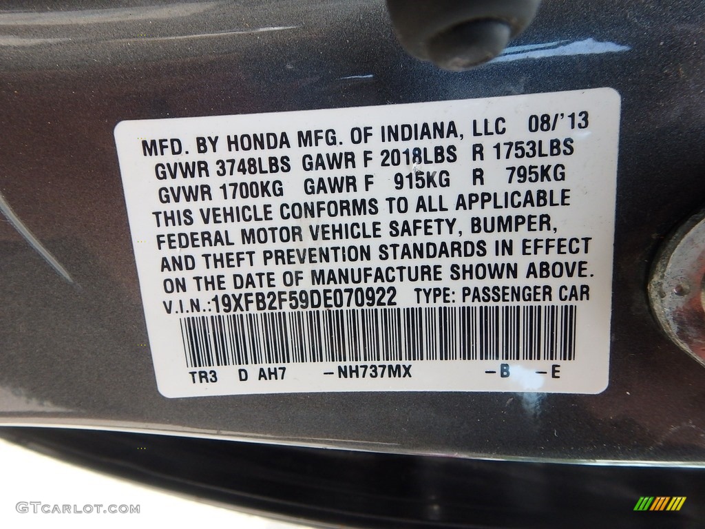 2013 Civic LX Sedan - Polished Metal Metallic / Gray photo #24