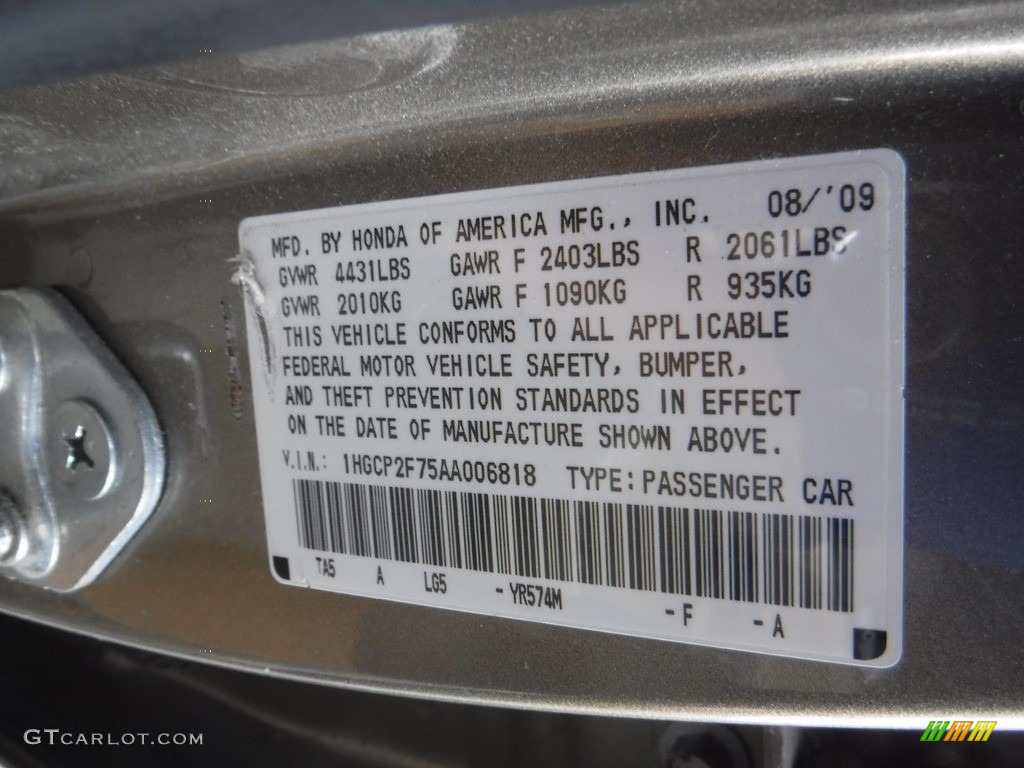 2010 Accord EX Sedan - Bold Beige Metallic / Ivory photo #19