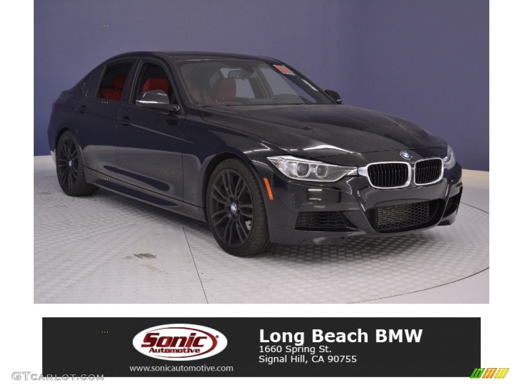 2013 3 Series 335i Sedan - Black Sapphire Metallic / Coral Red/Black photo #1