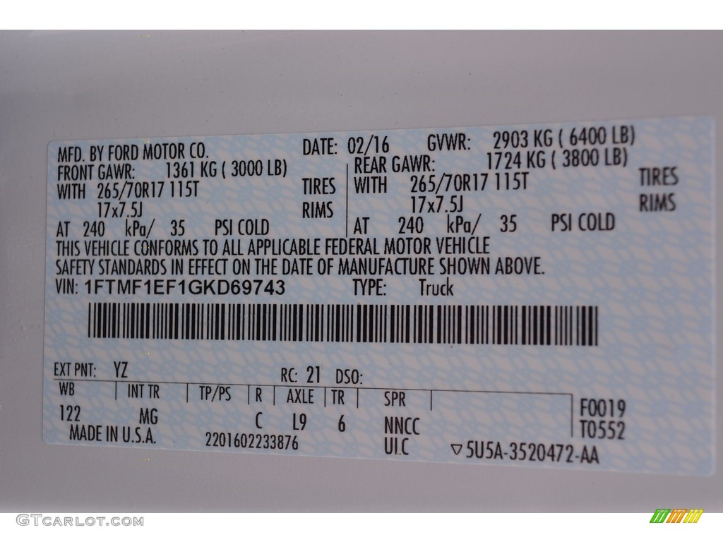 2016 F150 XLT Regular Cab 4x4 - Oxford White / Medium Earth Gray photo #15