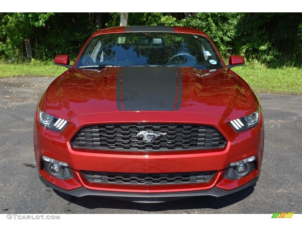 2015 Mustang EcoBoost Coupe - Ruby Red Metallic / 50 Years Raven Black photo #8