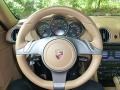 2009 Porsche Cayman Sand Beige Interior Steering Wheel Photo