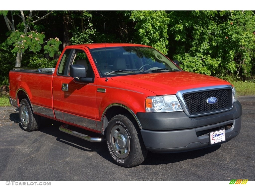 2008 F150 XL Regular Cab - Bright Red / Tan photo #1