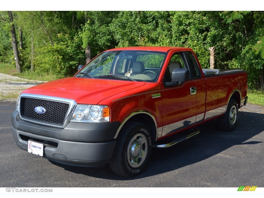 2008 F150 XL Regular Cab - Bright Red / Tan photo #9