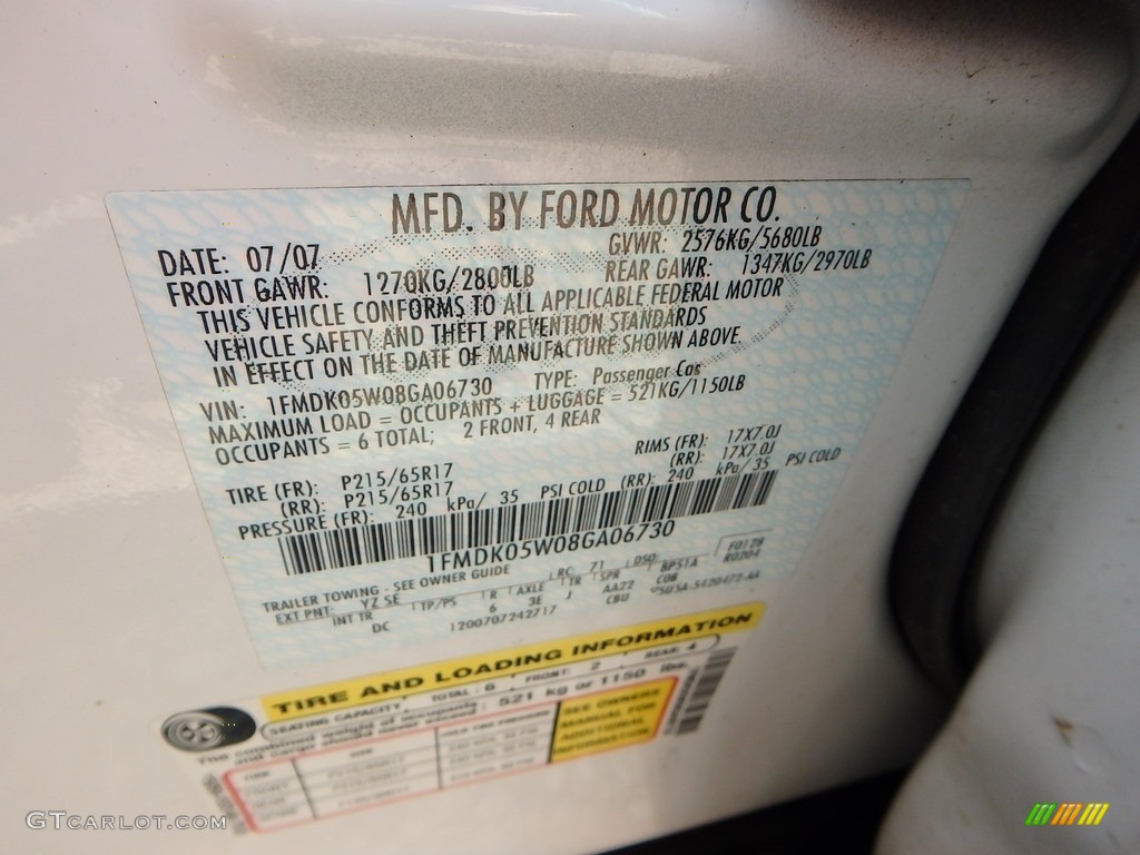 2008 Taurus X SEL AWD - Oxford White / Camel photo #15