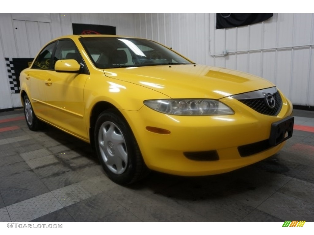 2003 MAZDA6 i Sedan - Speed Yellow / Black photo #5