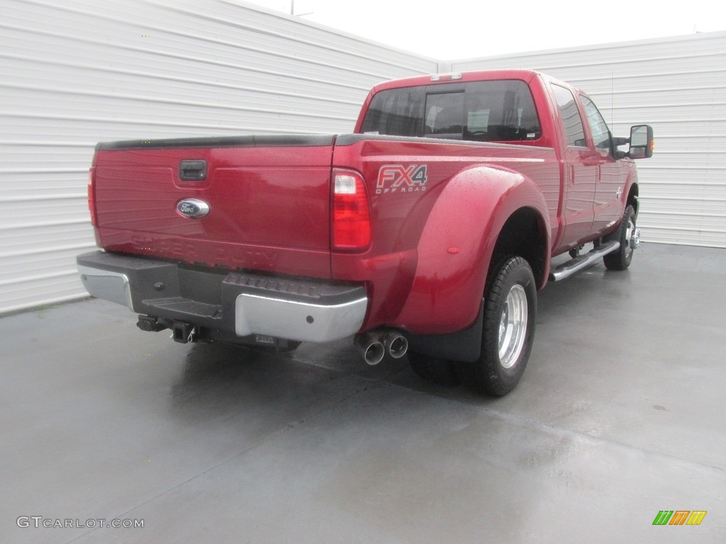 2016 F350 Super Duty Lariat Crew Cab 4x4 DRW - Ruby Red Metallic / Black photo #4