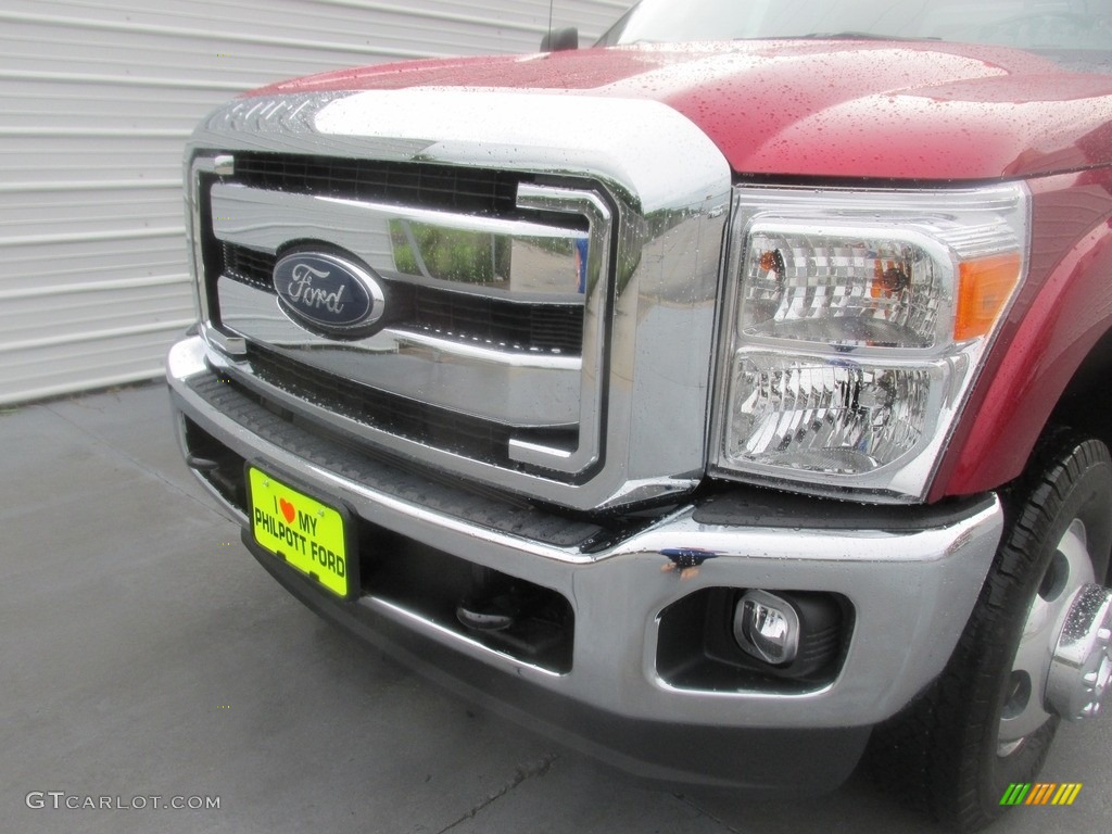 2016 F350 Super Duty Lariat Crew Cab 4x4 DRW - Ruby Red Metallic / Black photo #10