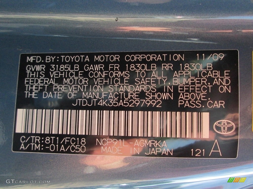 2010 Yaris 3 Door Liftback - Bayou Blue Pearl / Dark Charcoal photo #24