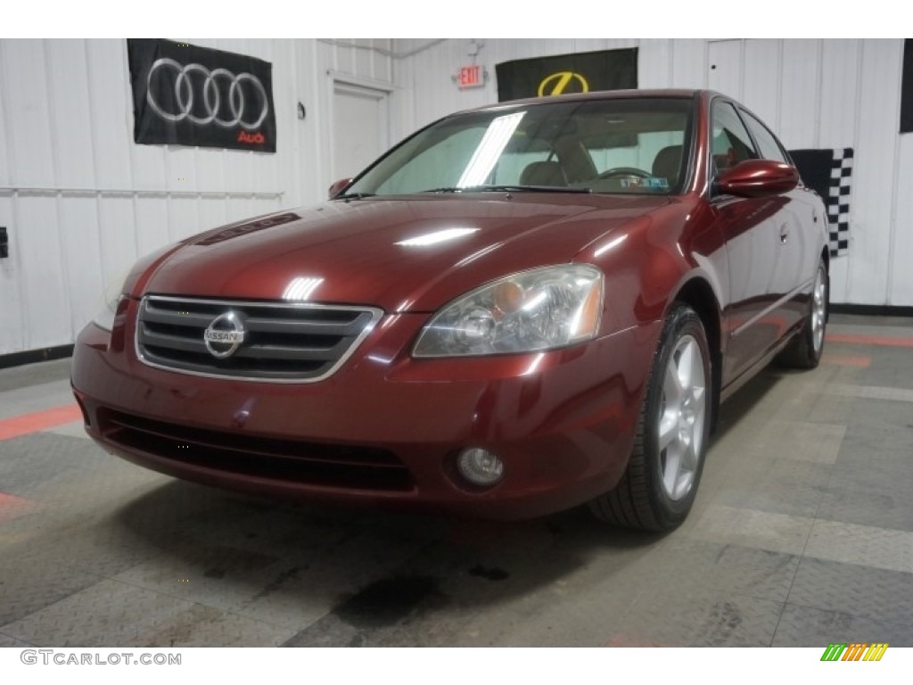 2002 Altima 3.5 SE - Nouveau Ruby / Blond Beige photo #3