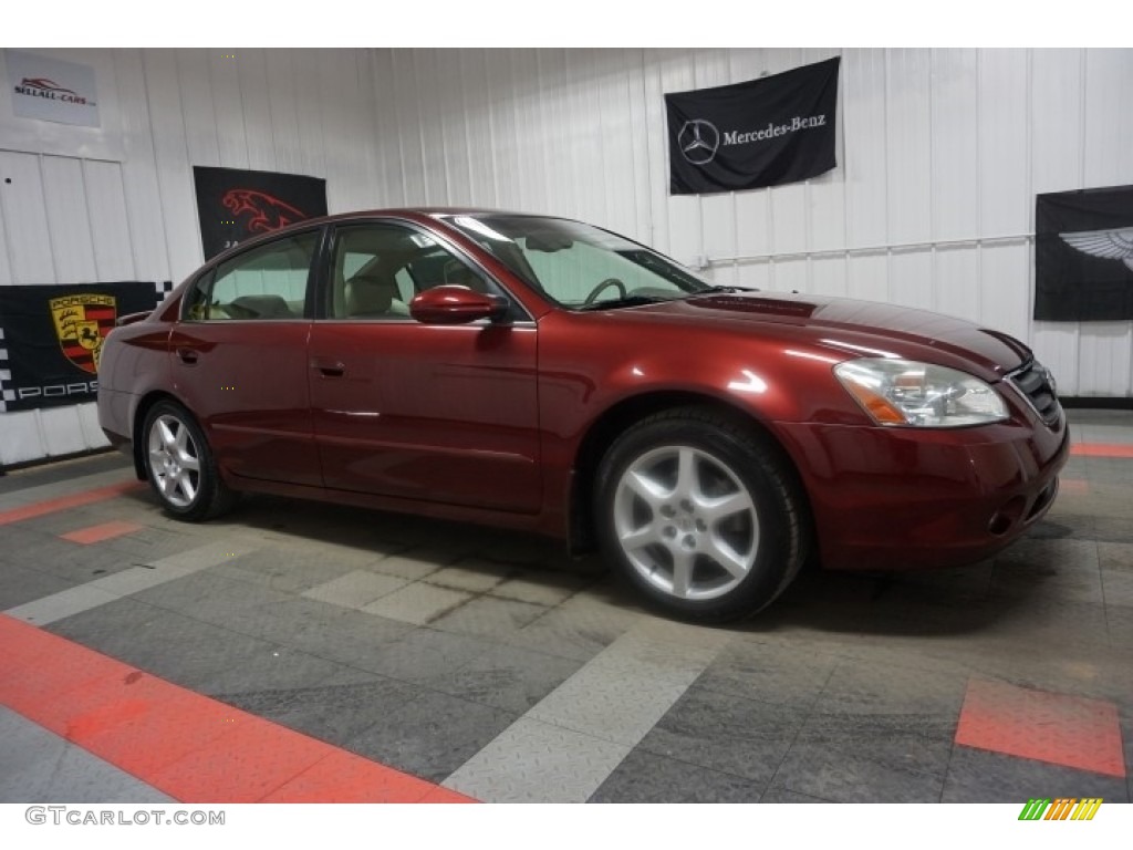 2002 Altima 3.5 SE - Nouveau Ruby / Blond Beige photo #6