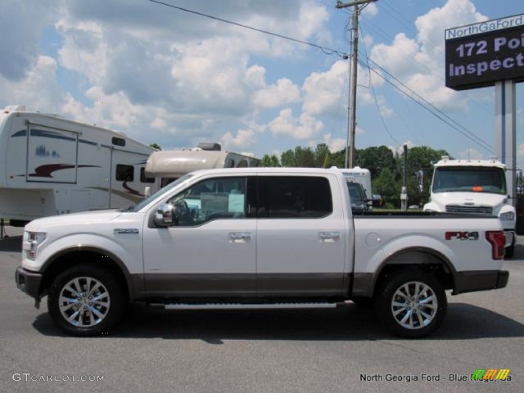 2016 F150 Lariat SuperCrew 4x4 - White Platinum / Medium Light Camel photo #2