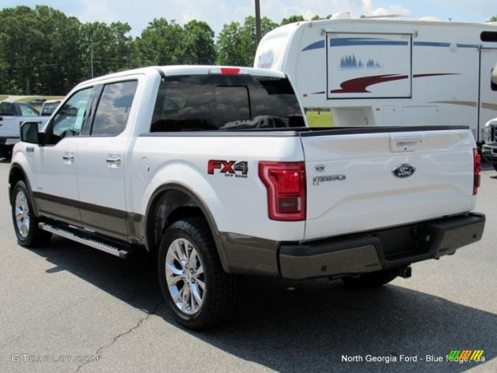 2016 F150 Lariat SuperCrew 4x4 - White Platinum / Medium Light Camel photo #3