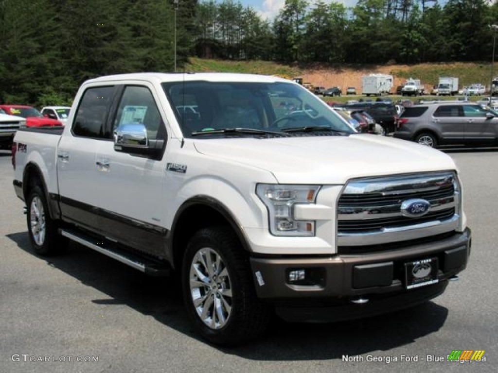 2016 F150 Lariat SuperCrew 4x4 - White Platinum / Medium Light Camel photo #7