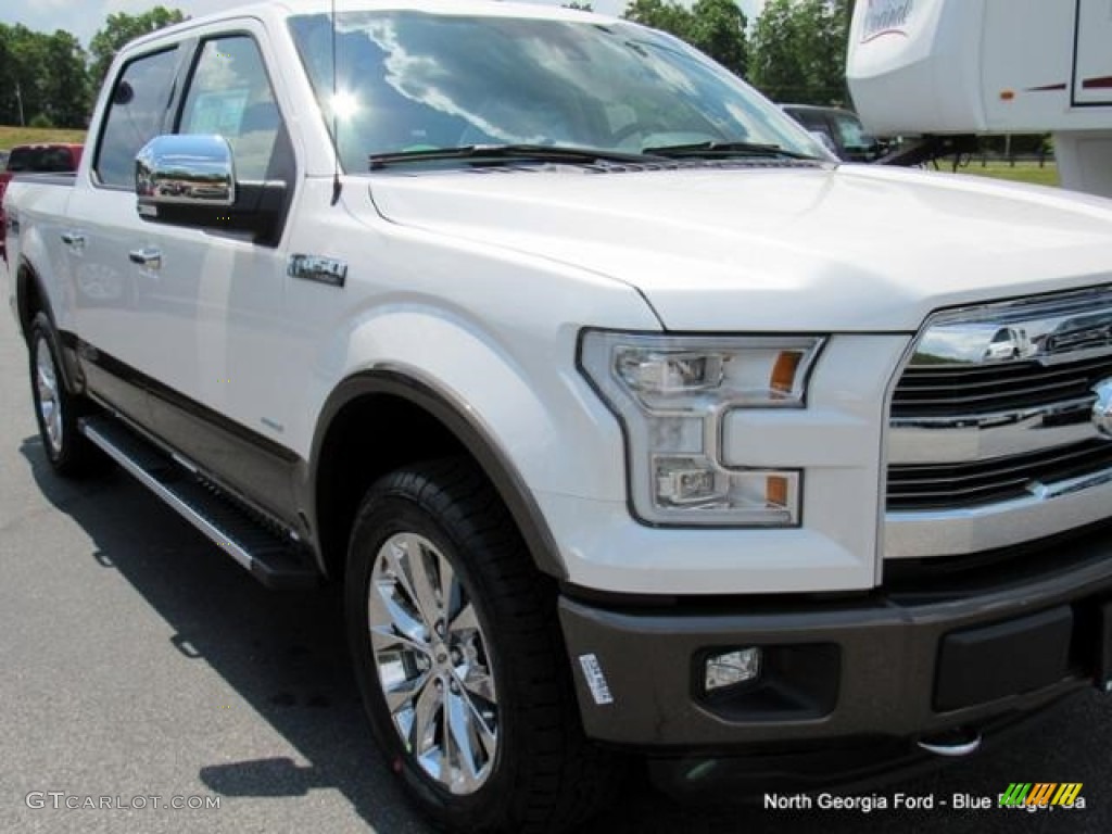2016 F150 Lariat SuperCrew 4x4 - White Platinum / Medium Light Camel photo #35