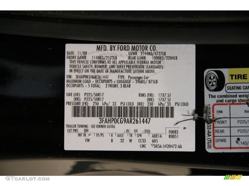 2010 Fusion SEL V6 AWD - Tuxedo Black Metallic / Charcoal Black photo #18