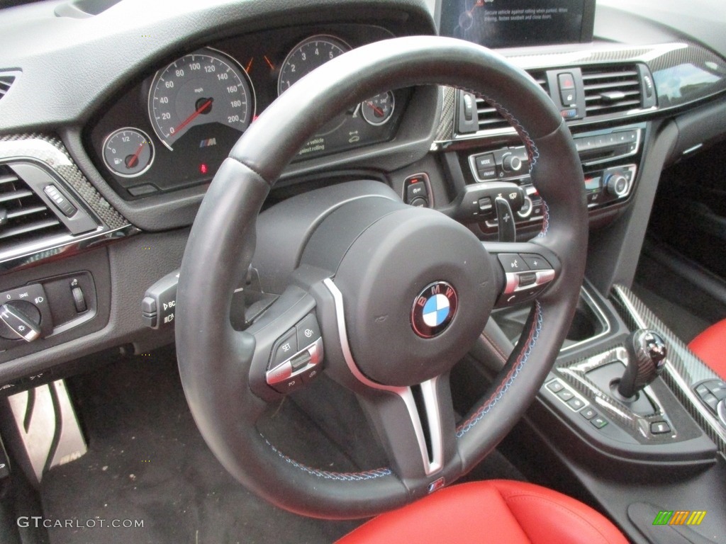 2015 BMW M3 Sedan Sakhir Orange/Black Steering Wheel Photo #113457192